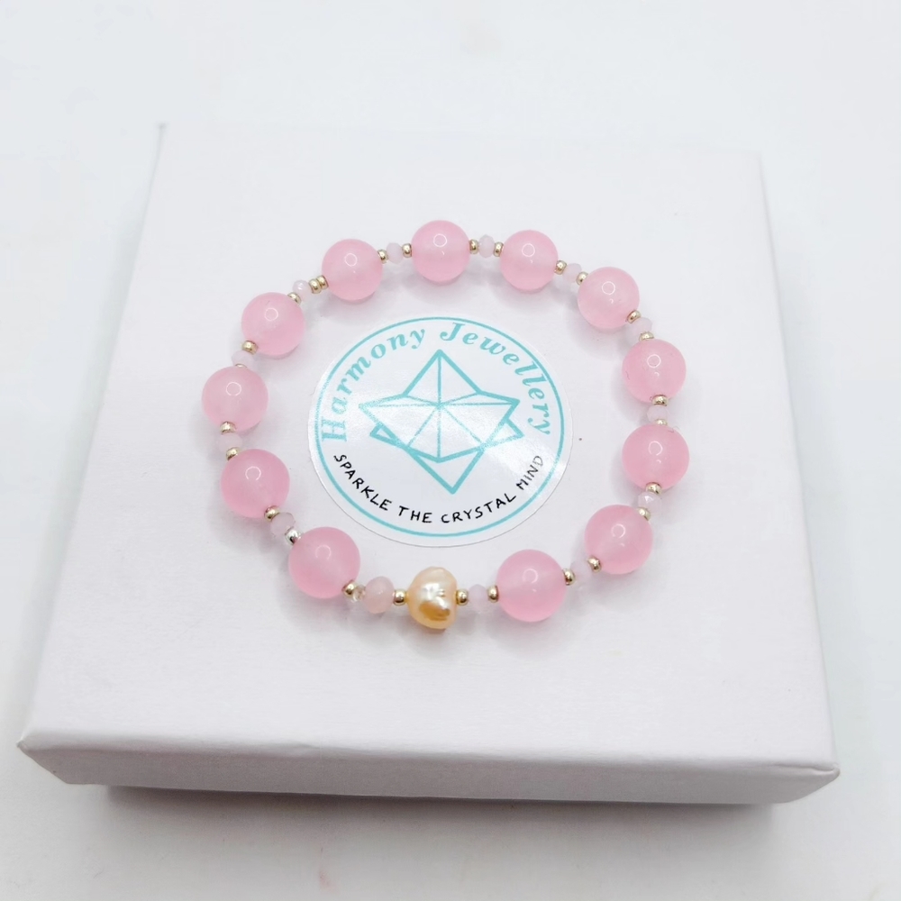 Rose Quartz Freshwater Pearl bracelet